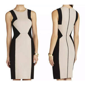 BCBGMAXAZRIA Evelyn Fully Lined Colorblocked Knee-length Dress Size 4 Pre-owned